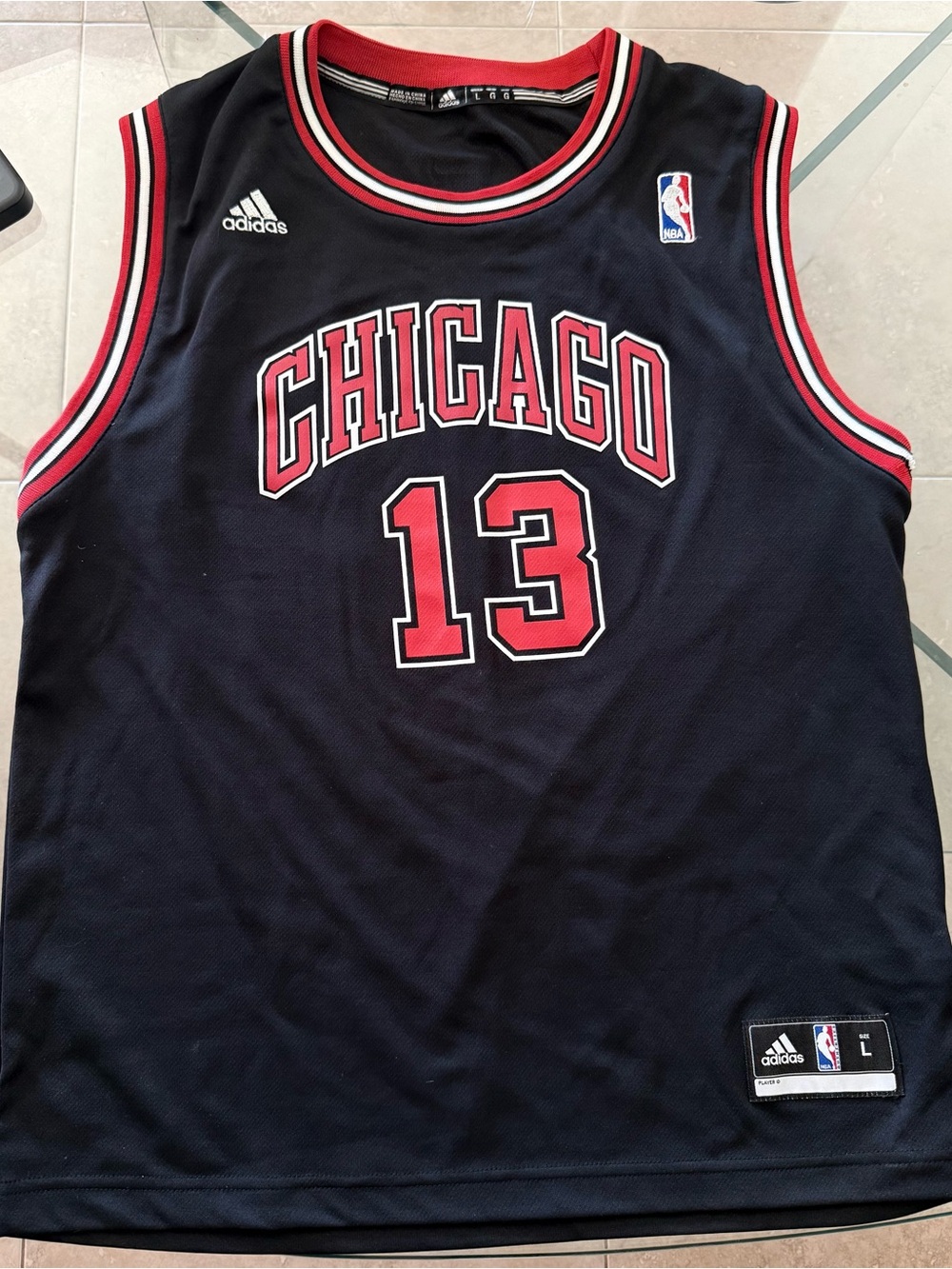 Chicago #13 Basketball Jersey by Adidas - Black & Red
